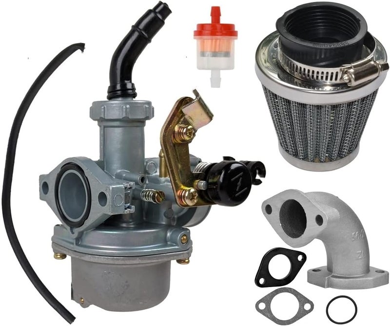 RedCap PZ22 Carburetor 22mm Carb Cable Choke 38mm Air Filter Cleaner Intake Pipe Gasket for Apollo SSR 110cc 125cc Sunl Roketa Taotao Coolster ThumpStar CRF XR 50 70 Pit Bike Atv Quad Parts - Image 1